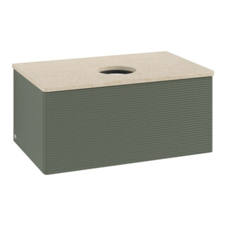 V&B Meuble sous-lavabo avec structure de façade - Éclairage Antao 80x36x50cm, WBP botti., lea gre. m Lac