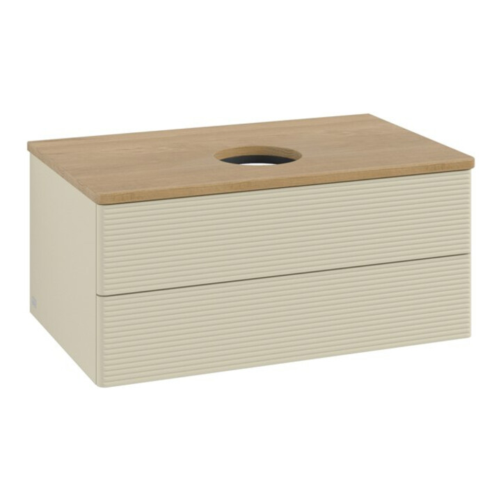 V&B Meuble sous lavabo avec structure de façade - Éclairage Antao 80x36x50cm, WBP hon. Oa, si Gr m Lac
