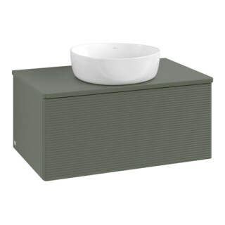 V&B Meuble sous lavabo avec structure de façade - Éclairage Antao 80x36x50cm, WBP Lac, lea gre. m Lac