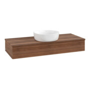 V&B Meuble sous lavabo avec structure de façade et éclairage Antao 120x19x50cm, couleur WBP noyer, w. walnut