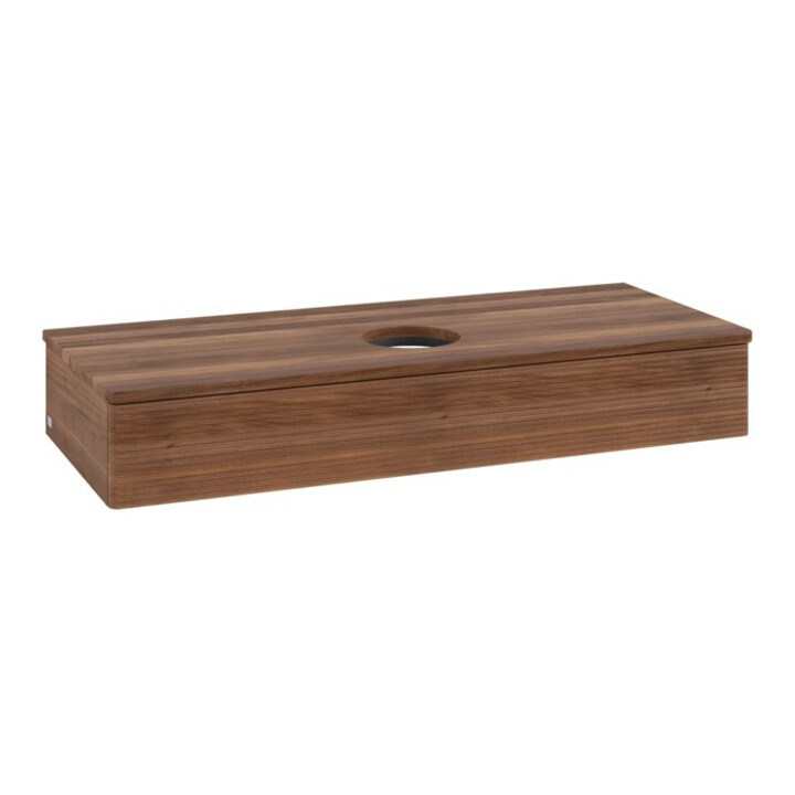 V&B Meuble sous lavabo avec structure de façade et éclairage Antao 120x19x50cm, couleur WBP noyer, w. walnut