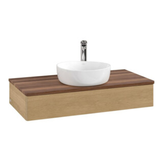V&B Meuble sous lavabo avec structure frontale Antao 100x19x50cm, HL, WBP w. wal, hon. Oa