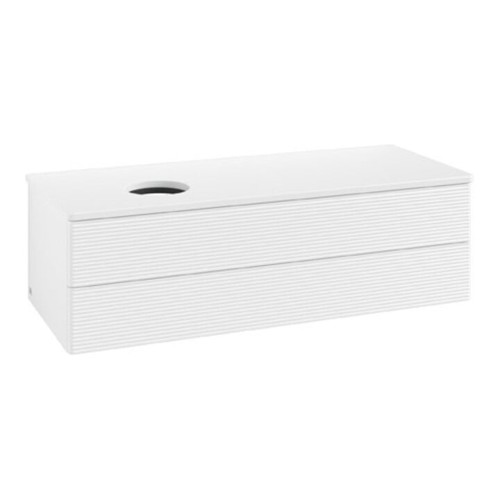 V&B Meuble sous lavabo avec structure frontale Antao 120x36x50cm, couleur WBP Lac, blanc avec Lac
