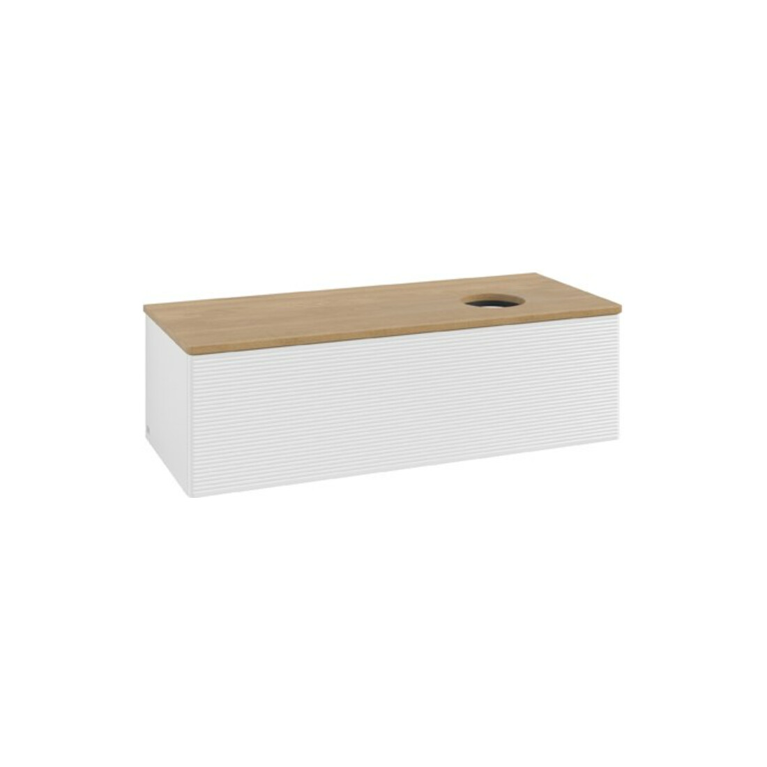 V&B Meuble sous lavabo avec structure frontale Antao 120x36x50cm, WBP hon. Oa, blanc brillant Lac