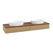 V&B Meuble sous lavabo avec structure frontale Antao 160x50cm, couleur WBP noyer, chêne miel-3