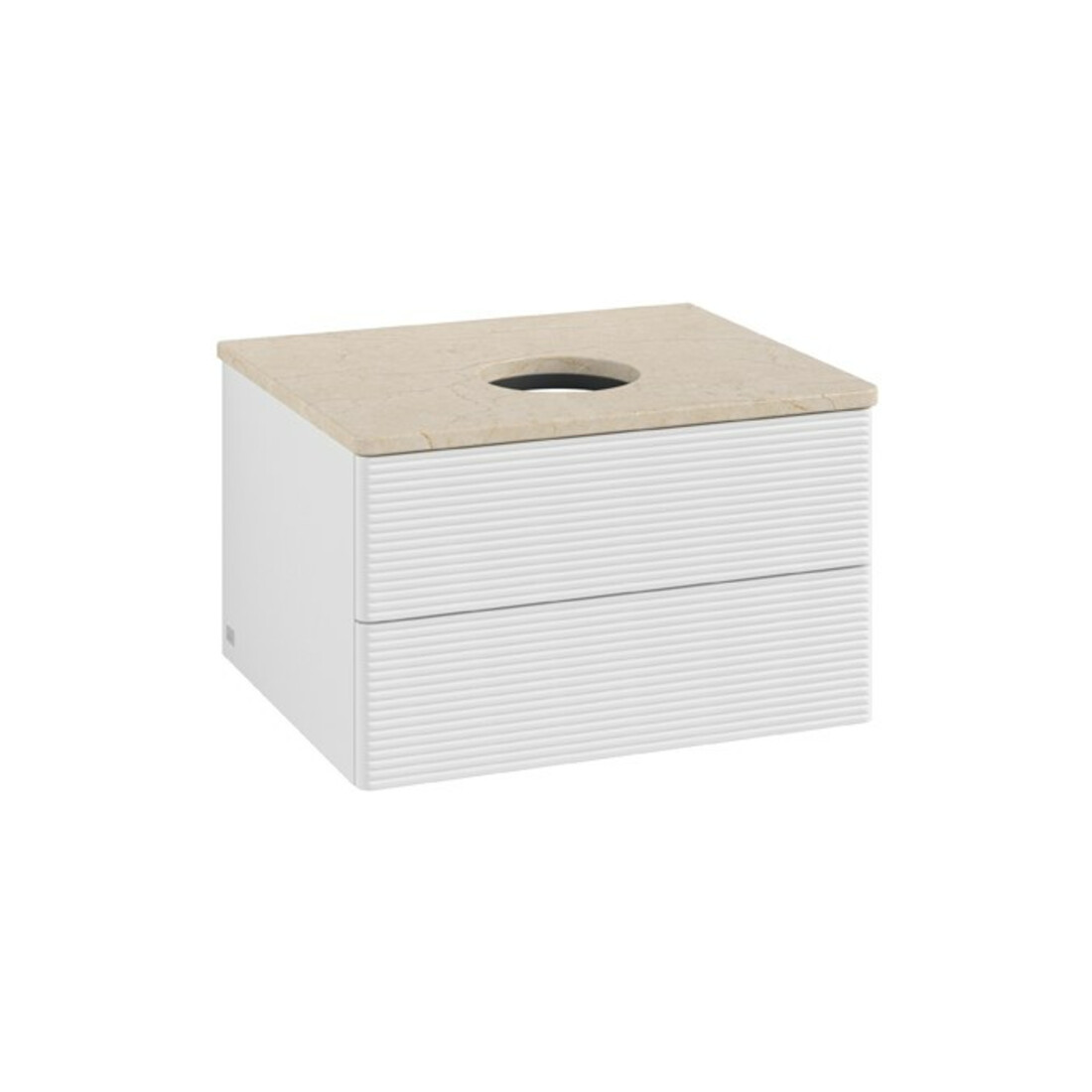 V&B Meuble sous lavabo avec structure frontale Antao 60x36x50cm, WBP botti., blanc brillant Lac