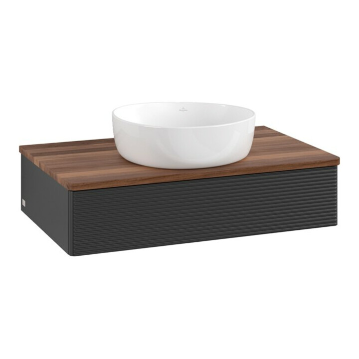 V&B Meuble sous lavabo avec structure frontale Antao 80x19x50cm, couleur WBP blanc, bleu mat Lac