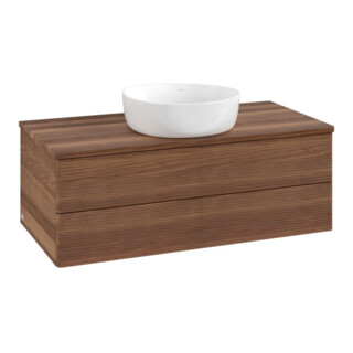 V&B Meuble sous lavabo avec structure frontale - Éclairage Antao 100x36x50cm, couleur WBP blanc noyer, blanc walnut