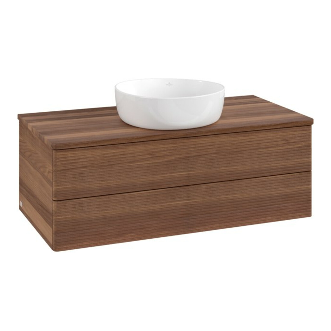 V&B Meuble sous lavabo avec structure frontale - Éclairage Antao 100x36x50cm, couleur WBP blanc noyer, blanc walnut