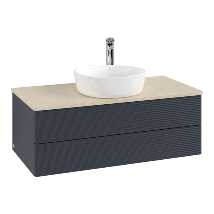 V&B Meuble sous lavabo avec structure frontale - Éclairage Antao 100x36x50cm, HL, WBP botti., md b m Lac