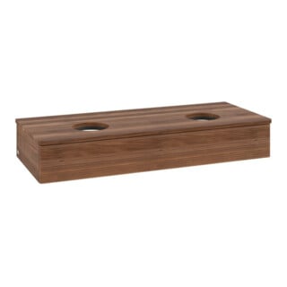 V&B Meuble sous lavabo avec structure frontale, éclairage Antao 120x19x50cm, couleur WBP w. noyer
