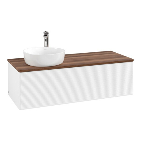 V&B Meuble sous lavabo avec structure frontale, éclairage Antao 120x36x50cm, H I P, WBP w. wal, blanc m Lac