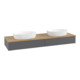V&B Meuble sous-lavabo avec structure frontale, éclairage Antao 160x50cm, WBP chêne hon. Oa, anthracite mat Lac-1