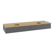 V&B Meuble sous-lavabo avec structure frontale, éclairage Antao 160x50cm, WBP chêne hon. Oa, anthracite mat Lac-4