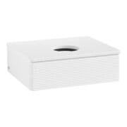 V&B Meuble sous lavabo avec structure frontale - Éclairage Antao 60x19x50cm, couleur WBP Lac, blanc laqué