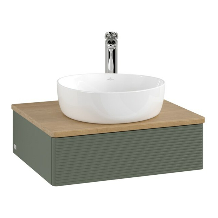 V&B Meuble sous lavabo avec structure frontale - Éclairage Antao 60x19x50cm, HL, WBP hon. Oa, le g. m Lac