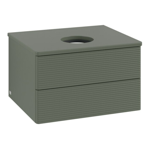 V&B Meuble sous-lavabo avec structure frontale - Éclairage Antao 60x36x50cm, WBP Lac, lea gre. m Lac