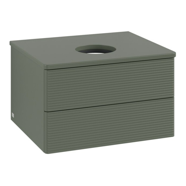 V&B Meuble sous-lavabo avec structure frontale - Éclairage Antao 60x36x50cm, WBP Lac, lea gre. m Lac