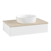 V&B Meuble sous lavabo avec structure frontale - éclairage Antao 80x19x50cm, couleur WBP botti., blanc mat Lac
