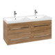 V&B Meuble sous lavabo Avento 118x51,4x48 cm, 4 tiroirs, wd, G vc gl., Kan Oa-3