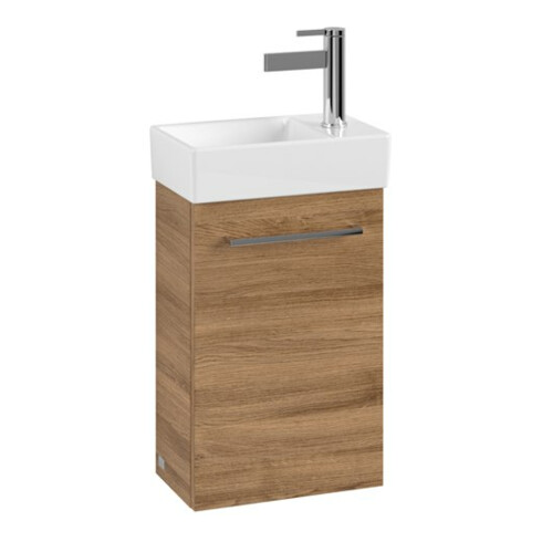 V&B Meuble sous lavabo Avento 34x51,4x23,4cm, 1 tiroir, gauche, verre glaçé, Kan Oa