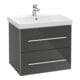 V&B Meuble sous lavabo Avento 63x51,4x48 cm, 2 tiroirs, wd, G vc g, volc bla-1