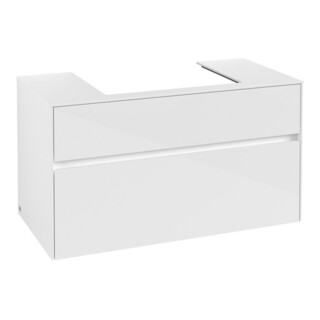 V&B Meuble sous-lavabo Collaro 100x54,8x50 cm, EV centré, blanc brillant