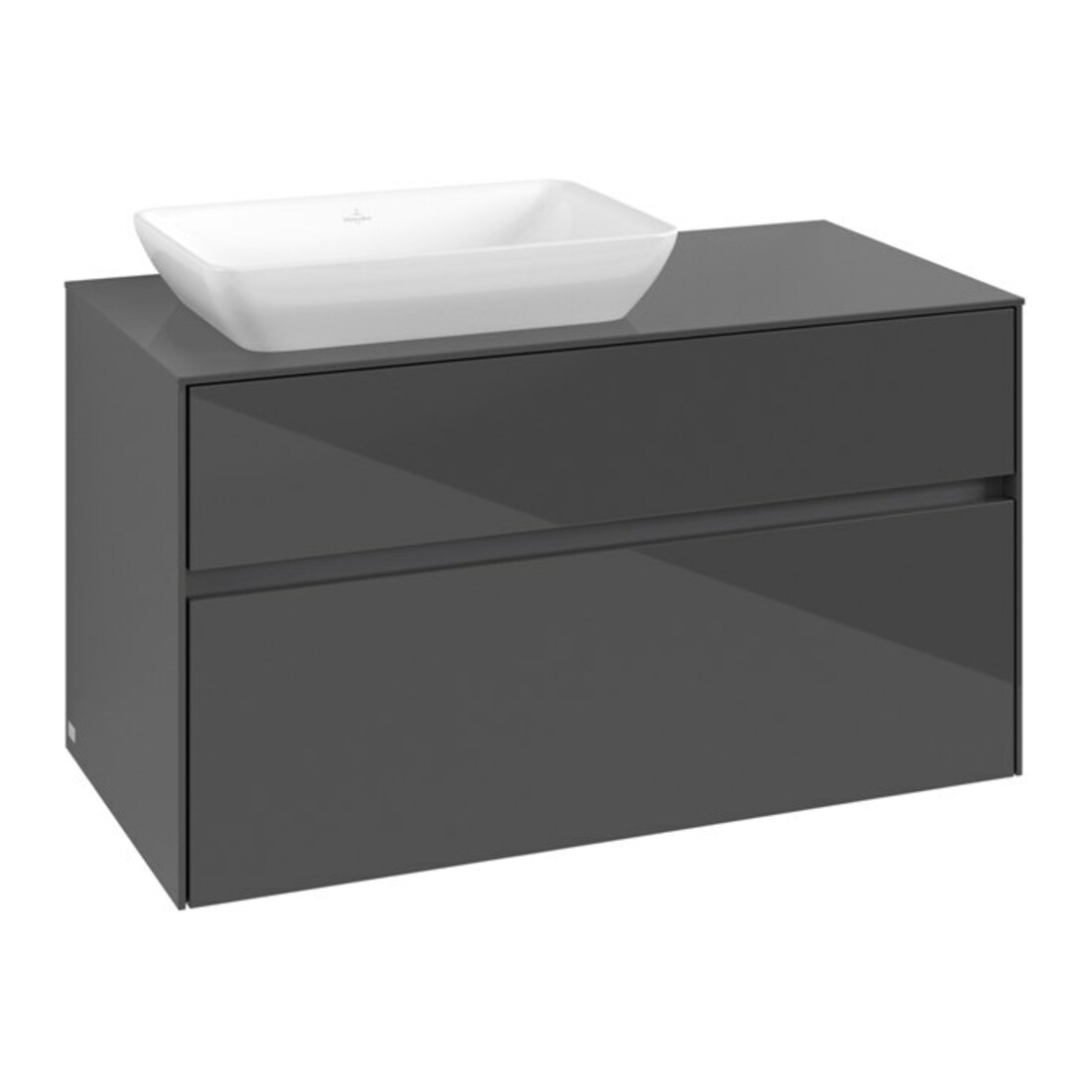 V&B Meuble sous lavabo Collaro 100x54,8x50 cm, EV gauche, gris brillant