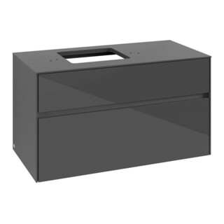 V&B Meuble sous lavabo Collaro 100x54,8x50 cm, évier gauche, gris brillant