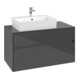 V&B Meuble sous lavabo Collaro 100x54,8x50 cm, évier gauche, gris brillant-4
