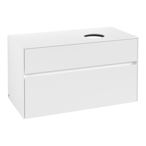 V&B Meuble sous lavabo Collaro 100x54,8x50 cm, lavabo à droite, blanc mat