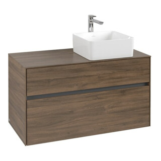 V&B Meuble sous lavabo Collaro 100x54,8x50 cm, lavabo à droite, chêne Arizona