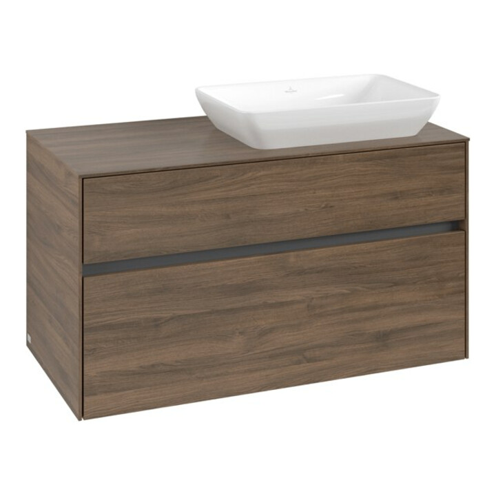 V&B Meuble sous lavabo Collaro 100x54,8x50 cm, lavabo à droite, chêne Arizona