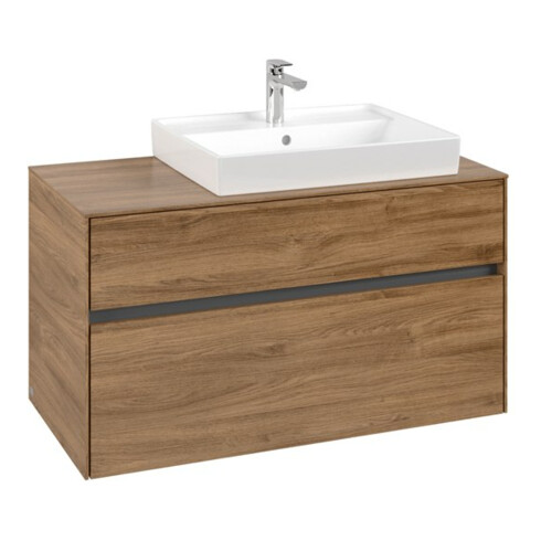 V&B Meuble sous lavabo Collaro 100x54,8x50 cm, lavabo à droite, chêne Kansas