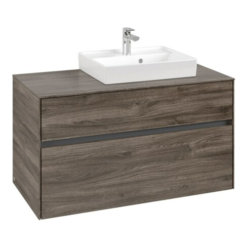 V&B Meuble sous-lavabo Collaro 100x54,8x50 cm, lavabo à droite, chêne pierre