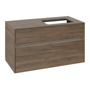 V&B Meuble sous lavabo Collaro 100x54,8x50 cm, lavabo à droite, LED 7,3 W, Ariz. Oa