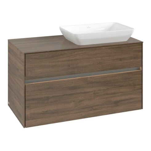 V&B Meuble sous lavabo Collaro 100x54,8x50 cm, lavabo à droite, LED 7,3 W, Ariz. Oa