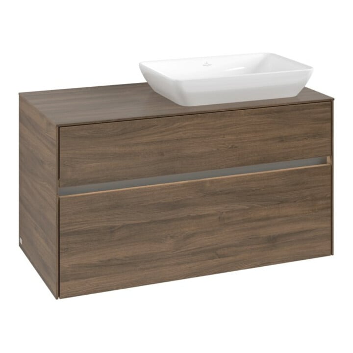 V&B Meuble sous lavabo Collaro 100x54,8x50 cm, lavabo à droite, LED 7,3 W, Ariz. Oa