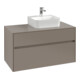 V&B Meuble sous-lavabo Collaro 100x54,8x50 cm, lavabo à droite, LED 7,3 W, bleu volcan-1