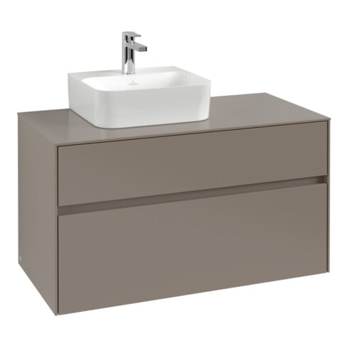 V&B Meuble sous lavabo Collaro 100x54,8x50 cm, lavabo à gauche, taupe
