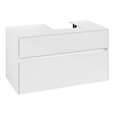 V&B Meuble sous lavabo Collaro 100x54,8x50 cm, lavabo droit, blanc brillant