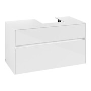 V&B Meuble sous lavabo Collaro 100x54,8x50 cm, lavabo droit, blanc brillant