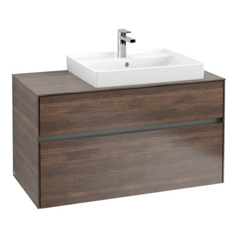 V&B Meuble sous-lavabo Collaro 100x54,8x50 cm, lavabo droit, LED 7,3 W, Ariz. Oa