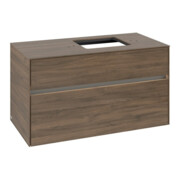 V&B Meuble sous lavabo Collaro 100x54,8x50 cm, lavabo droit, LED 7,3 W, Ariz. Oa