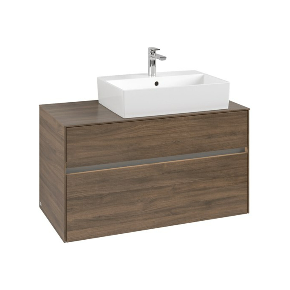 V&B Meuble sous lavabo Collaro 100x54,8x50 cm, lavabo droit, LED 7,3 W, Ariz. Oa