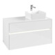 V&B Meuble sous lavabo Collaro 100x54,8x50 cm, lavabo droit, LED 7,3 W, blanc brillant-1