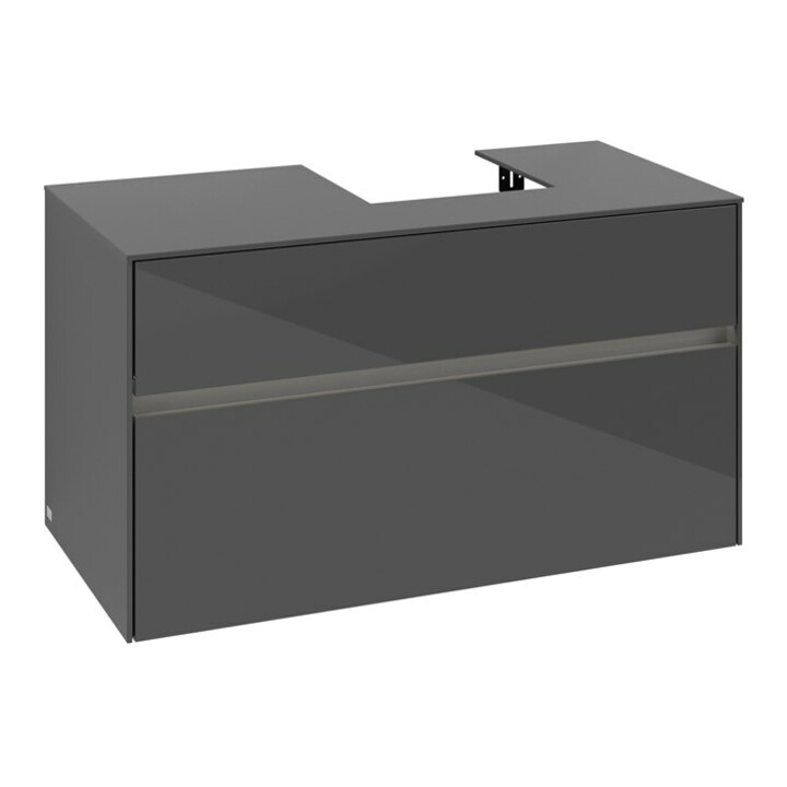 V&B Meuble sous-lavabo Collaro 100x54,8x50 cm, lavabo droit, LED 7,3 W, glo Gr