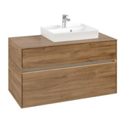 V&B Meuble sous lavabo Collaro 100x54,8x50 cm, lavabo droit, LED 7,3 W, Kan Oa