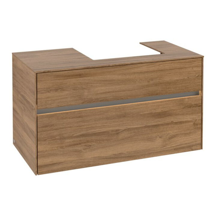 V&B Meuble sous lavabo Collaro 100x54,8x50 cm, lavabo droit, LED 7,3 W, Kan Oa