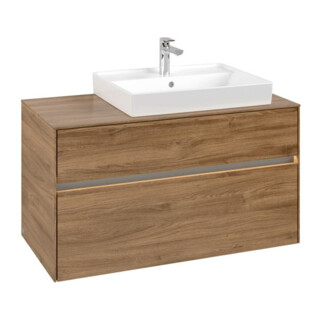 V&B Meuble sous lavabo Collaro 100x54,8x50 cm, lavabo droit, LED 7,3 W, Kan Oa